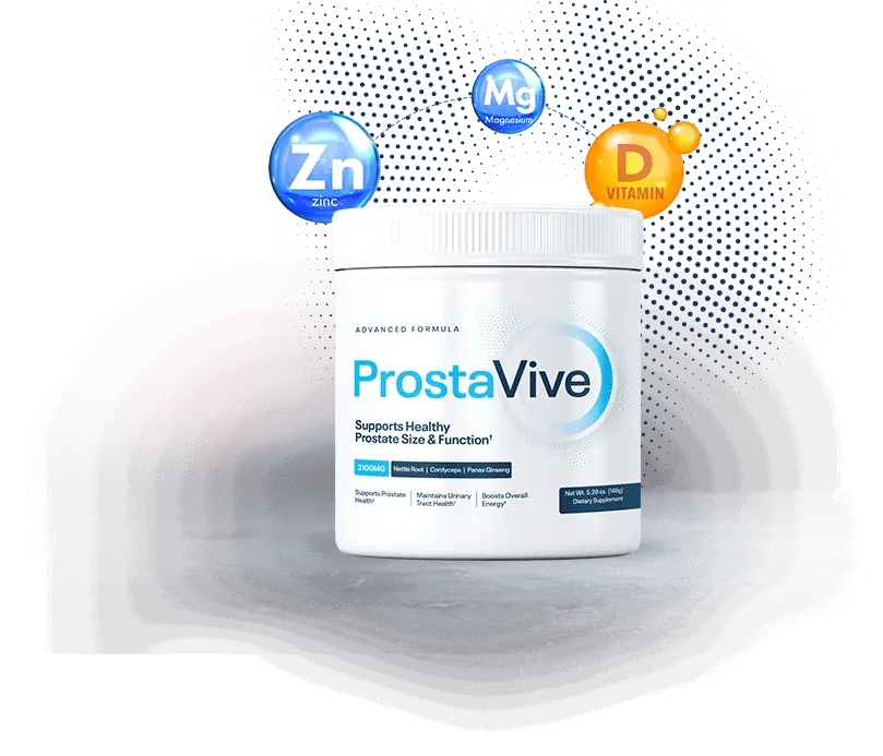 ProstaVive powder tub (5.29 oz, 30 scoops), official product photo